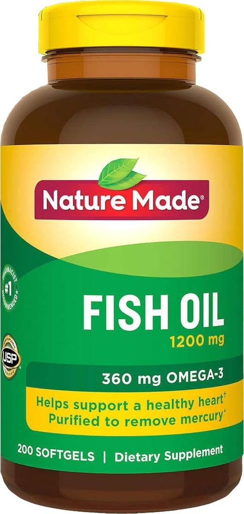 성격은 물고기 기름 1200 Mg (360 Mg Omega-3) 200 액체 Softgels를 만들었습니다