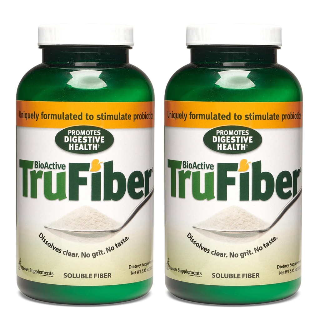 마스터 보조 식품 TruFiber - 6.35 온스, 2 팩 - Prebiotic Fiber to Help Boost Probiotic Growth - 소화 건강 지원 - Vegan, 글루텐 무료 - 100 총 서빙