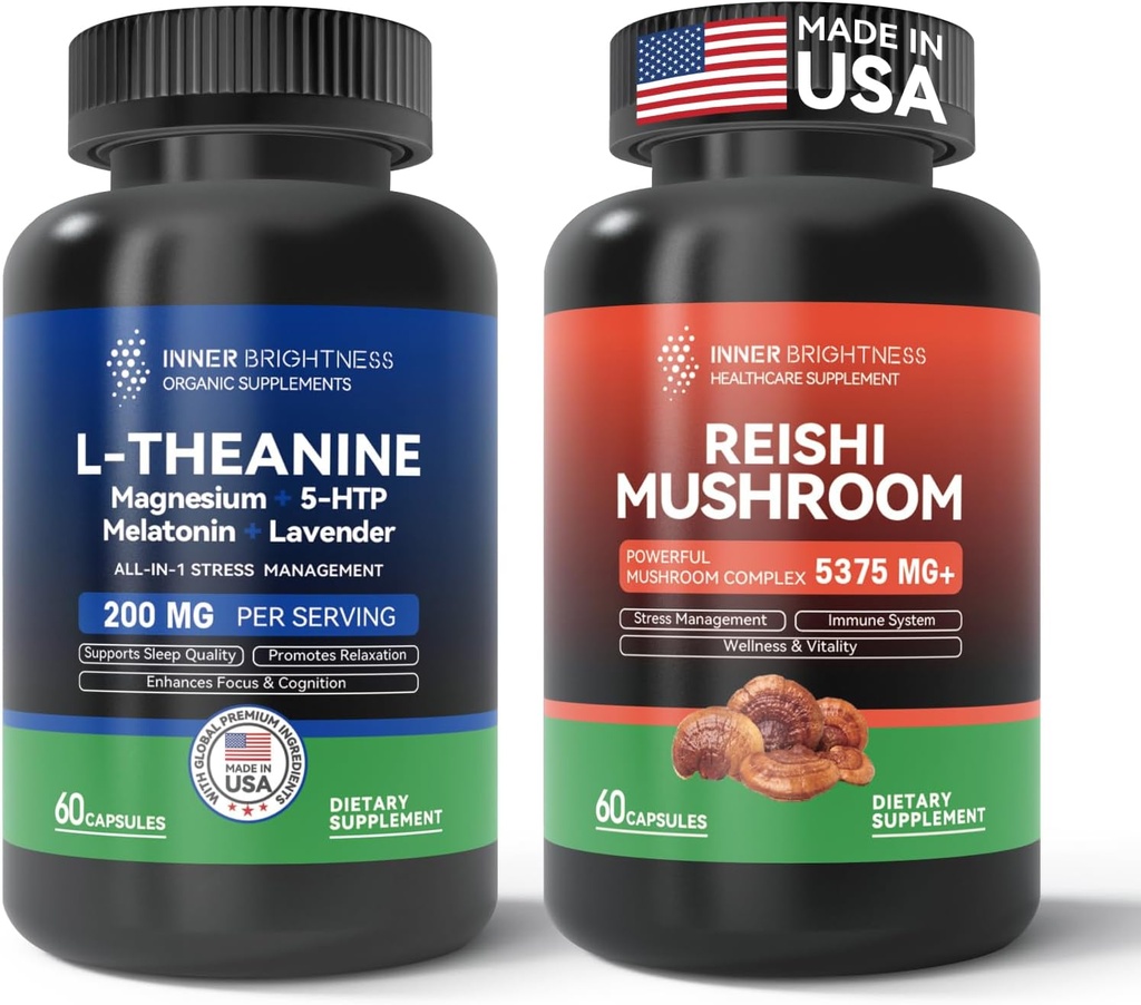 Cordyceps + L Theanine 200mg, 마그네슘, 5HTP & Melatonin을 가진 Reishi 버섯 보충교재, 초점 & 계류 지원