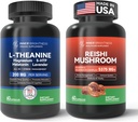 Cordyceps + L Theanine 200mg, 마그네슘, 5HTP & Melatonin을 가진 Reishi 버섯 보충교재, 초점 & 계류 지원