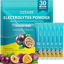 Electrolytes 분말 패킷, 30 스틱 Hydration 패킷 설탕 무료, Electrolyte 음료 혼합 휴대용 Electrolyte Packets for Rapid Hydration, Sugar 0 & 0 Calorie, 열정 과일 맛