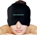 360°Migraine 두통 기복 모자, 편두통을 위한 냉각 젤 모자 머리 포장, 긴장, 긴장 & Hangover, 뜨겁고 찬 치료, Soothing 두통 모자