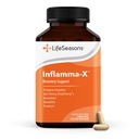 LifeSeasons Inflamma-X 합동 & 조직 지원 보충교재 – 지원 근육 안락, 회복 & 융통성 – Turmeric, Bromlein, Protease를 가진 초본 공식 – 60의 캡슐