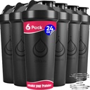 6 PACK, 버블 믹스를 위한 와이어 위스키 병|BPA-Free & Dishwasher Safe | 6 24 oz 셰이커 병 | 쉐이커 컵