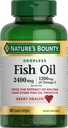 자연의 Bounty 무취 물고기 기름, EPA & DHA를 포함하여 서빙 당 1200mg Omega-3는, 수성, 입히는 Softgels, 글루텐 자유로운, 포탄 물고기, 90 Ct를 삭제하는 심장 건강을 지원합니다