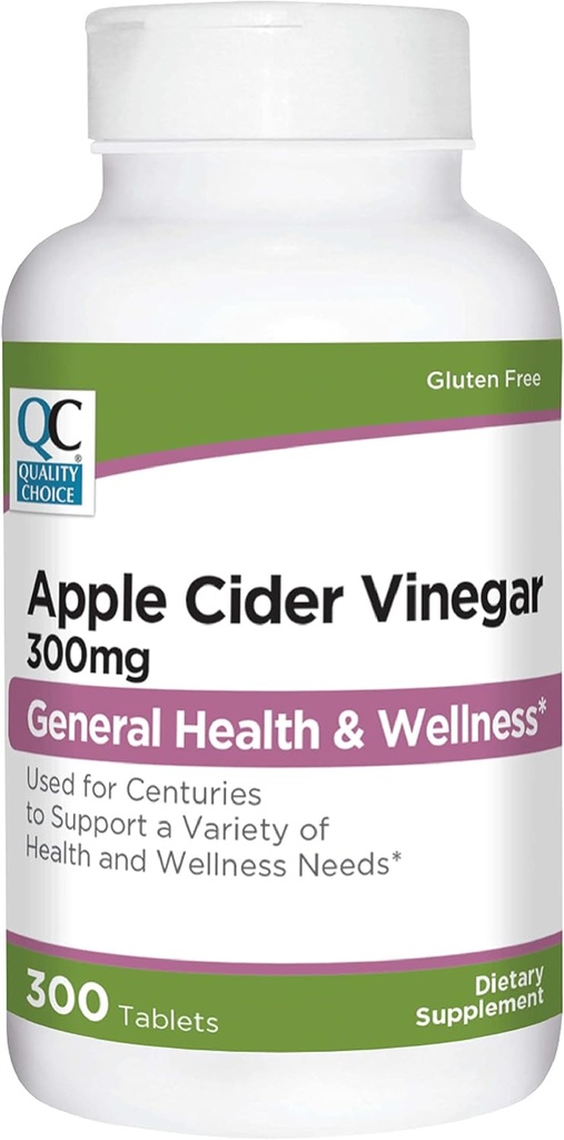 Quality Choice Apple Cider Vinegar 300 mg - 일반 건강 및 웰빙 - 정제의 300 개 병에 영양 보충