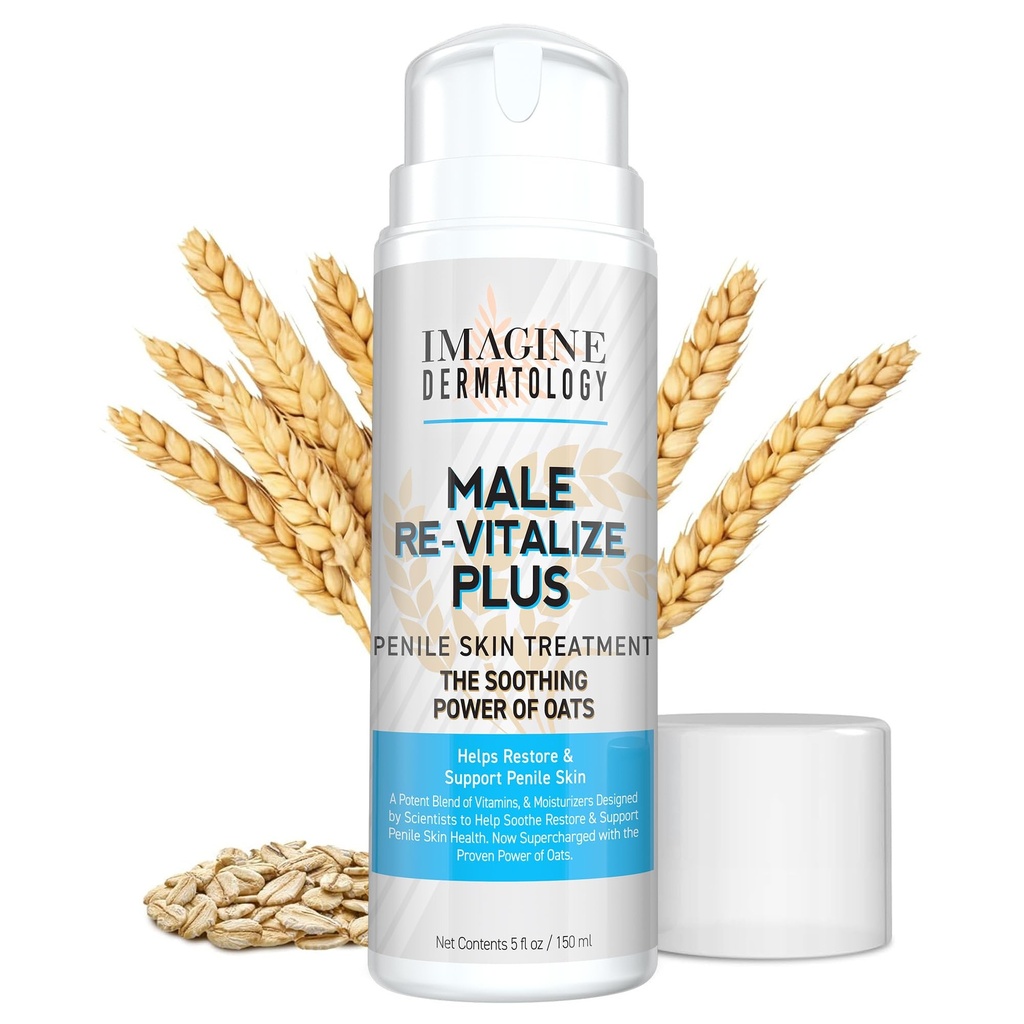 남성 Re-Vitalize PLUS - 남자를 위한 귀 Penile 건강 크림 - Relieve, 복원 및 지원 피부 - Moisturizer Penile Lotion - 큰 가치 크기 (5fl oz/150ml)