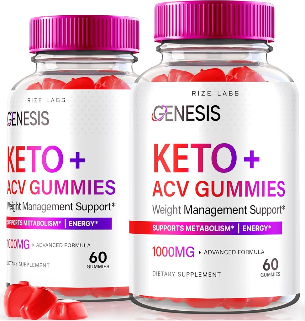 실험실을 rize - Genesis Keto Keto + ACV Gummies, 고급 체중 감량을위한 보충, 모든 천연 극 2000mg Gummies (120 Gummies)