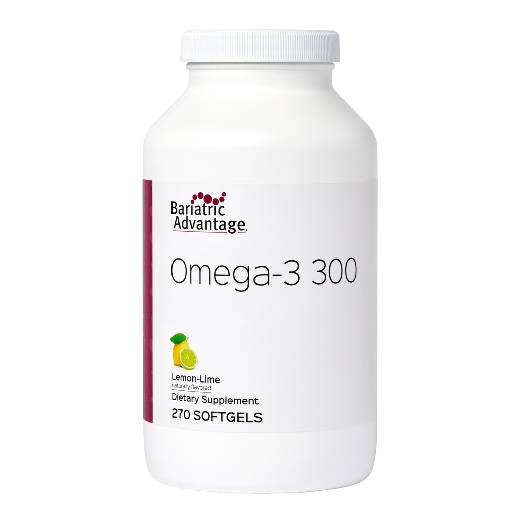 Bariatric 이점 Omega-3 300 EPA DHA 물고기 기름 캡슐, 지속 가능한 근원 찬물 물고기에서 지방산의 집중된 근원 - 레몬 Lime, 270 Softgels