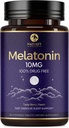Melatonin 10mg 빠른 용해 보충교재, 성인을 위한 수면 지원 보충교재 - 여분 힘 10 mg Melatonin 정제는, Strawberry 풍미, 설탕 자유로운 비 GMO - 60 일 공급을 위해 메모장에 기입합니다