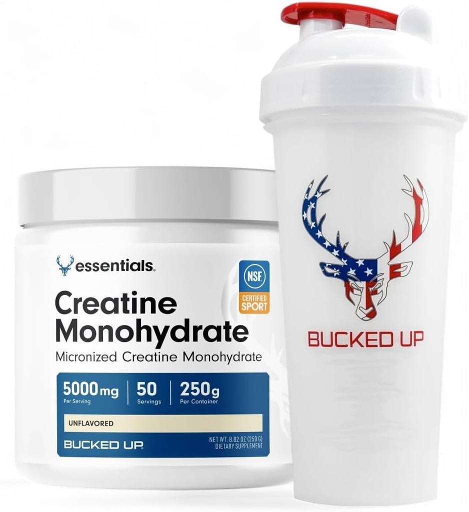 Creatine & Shaker 번들 – Micronized Creatine Powder (250g, 50 서빙) + 28oz 누출 방지 BPA-Free Shaker Bottle for Optimal Mixing
