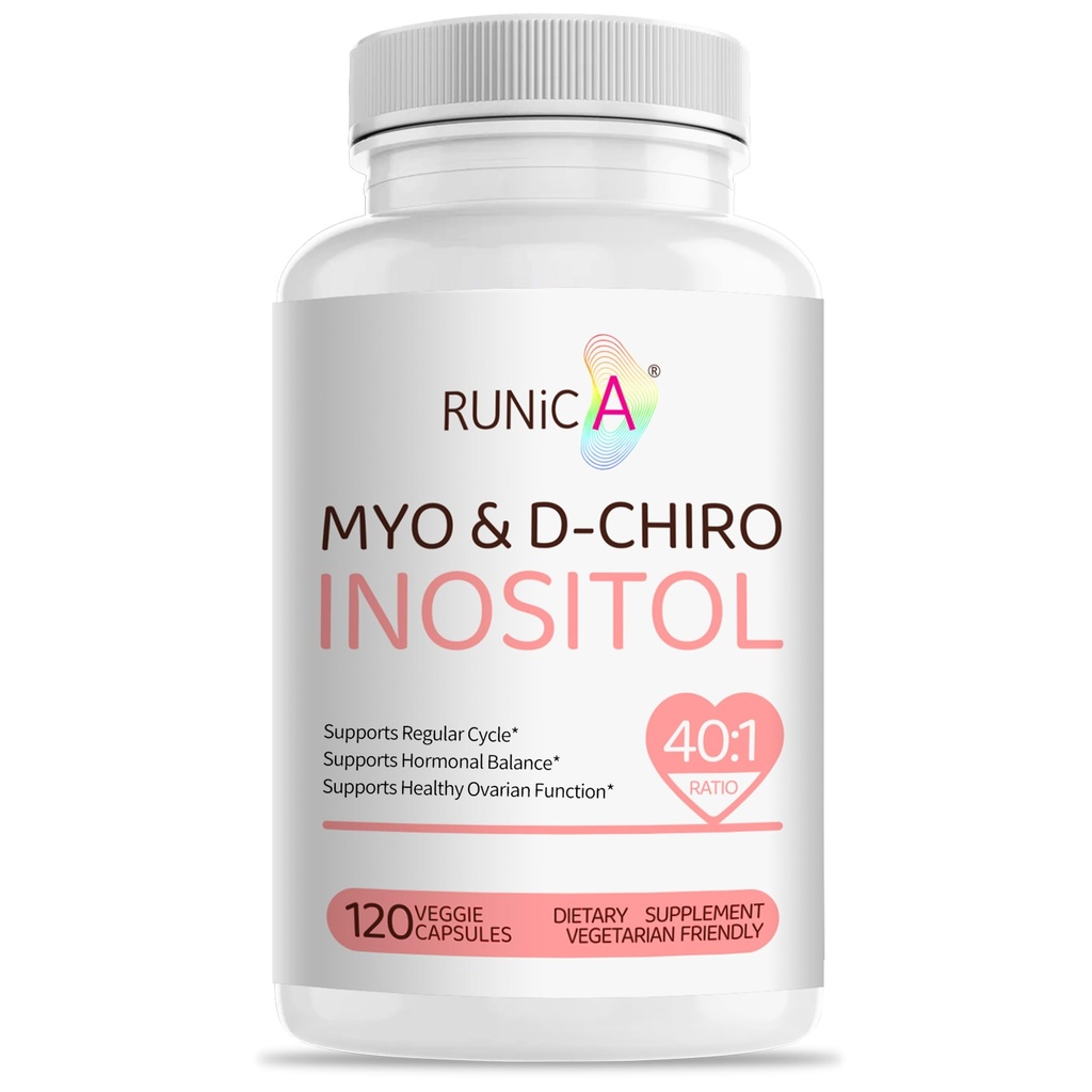 여성을 위한 Myo-Inositol & D-Chiro Inositol 보충교재 - 이상 40:1 비율 - 지원 호르몬 균형 & Fertility & Ovarian 건강 - Vegan 분말 캡슐 - 120의 캡슐 30 일 공급