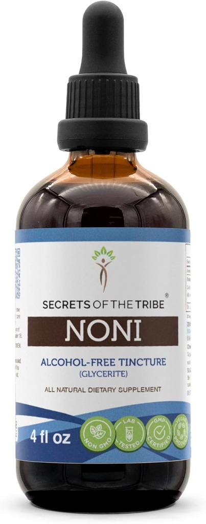 Tribe Noni 알코올 무료 액체 추출물의 비밀, Noni (Morinda citrifolia) 건조 과일 (4 FL OZ)