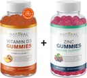 자연적인 생물 과학 설탕 자유로운 비타민 D3 K2 Gummies 5000 IU & 아연 Gummies 50 mg의 여분 힘, 면역 지원, 뼈 건강, 심장 건강, 피부 지원, 60 Gummy 비타민