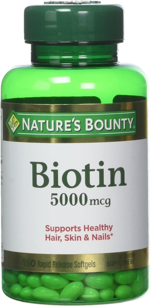 자연의 Bounty Biotin 5000 mcg, 60 빠른 용해 정제 (팩 2)