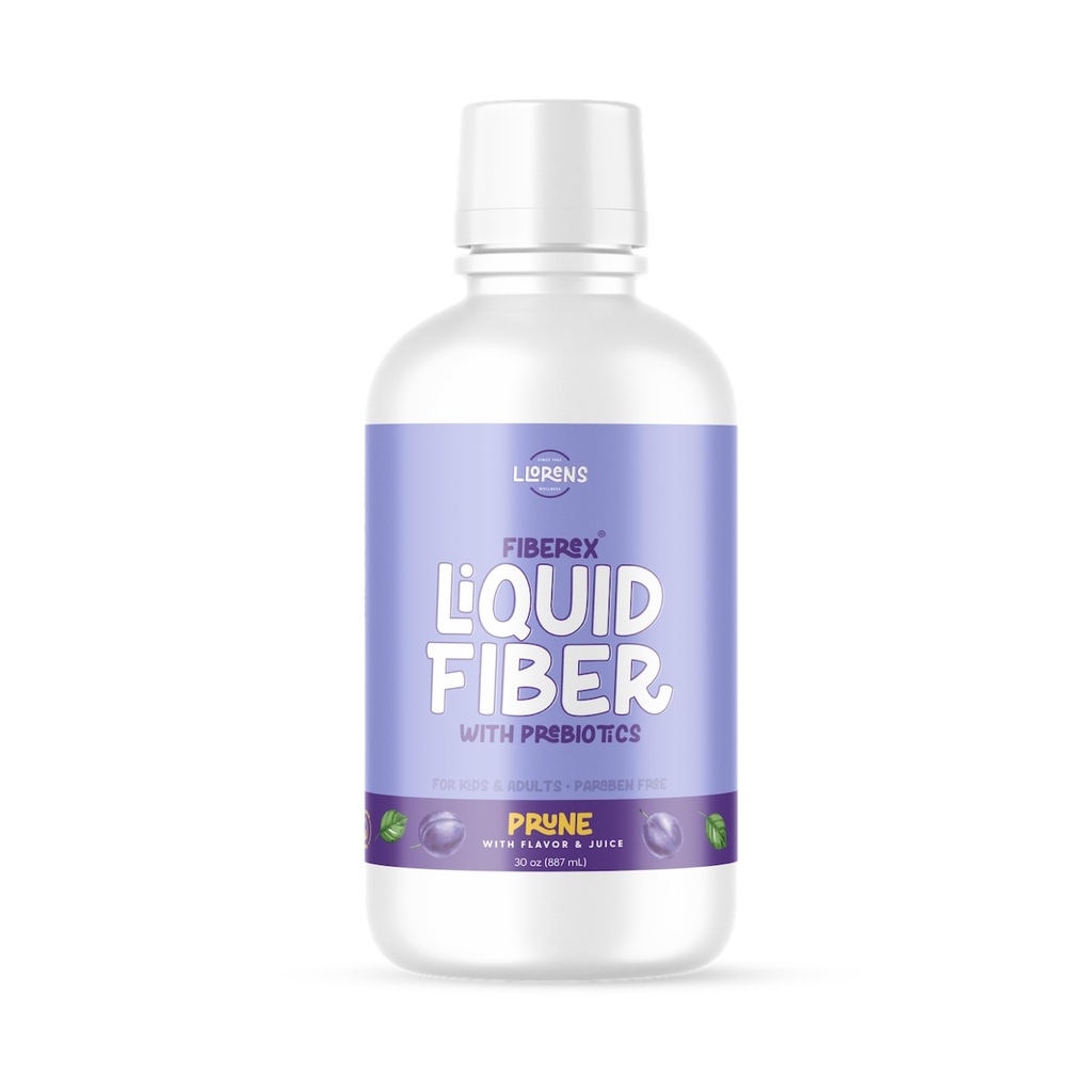 LLORENS PHARMACEUTICAL 액체 섬유 15 그램 수용성 섬유, 설탕 없음, 일정성 및 연약한 발판 - Prune 풍미 - 30 FL oz