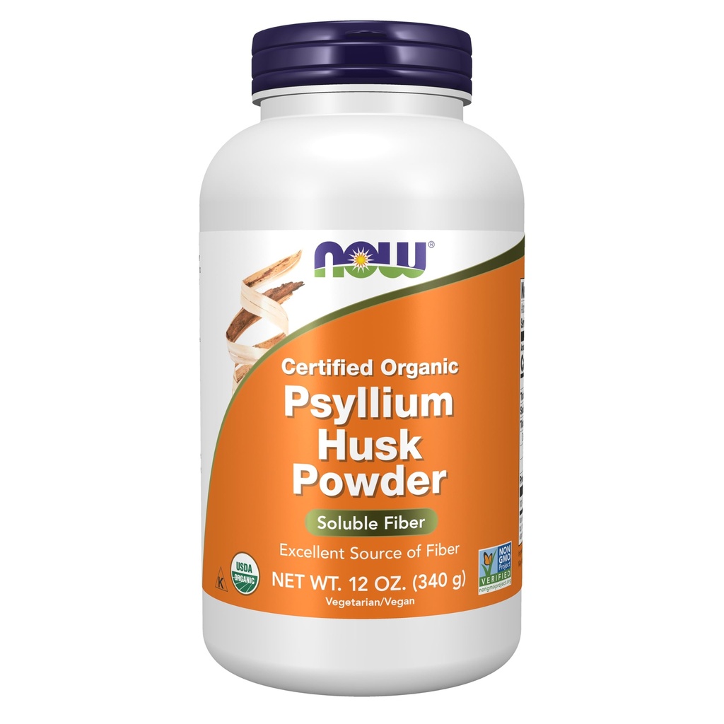 NOW 식품 보조 식품, 심황 Husk 분말, 인증 유기, 비 GMO 프로젝트 검증, 수용성 섬유, 12-Ounce