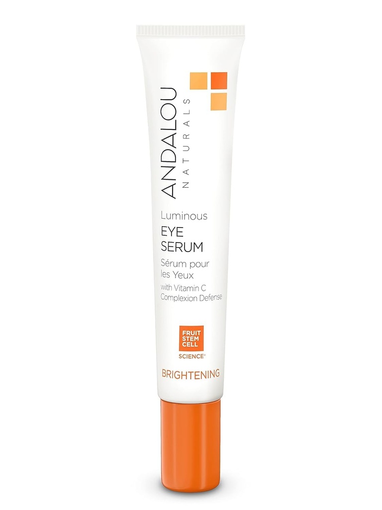 Andalou Naturals 빛난 눈 혈청, 어두운 원형과 푹신함, 비타민 C, 카페인 & Goji Glycopeptides를 위한 일루미네이션 눈 크림 회춘, 상쾌하게 한, 더 단단한 외관, 0.6 Ounce