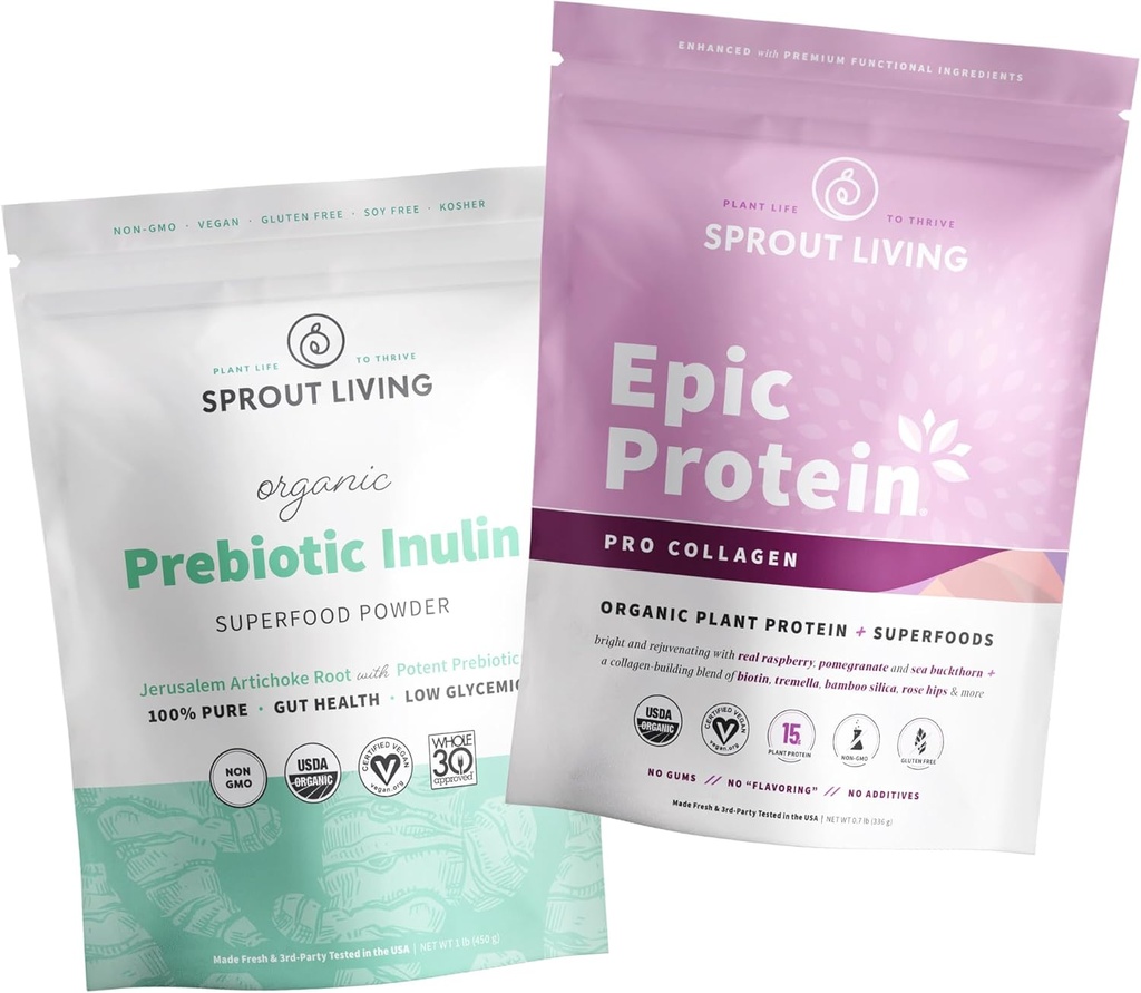 Sprout 생활 Epic 단백질 직업적인 교원질 + Prebiotic Inulin