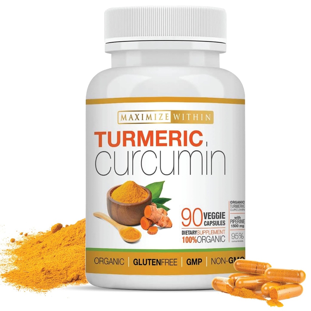 관린 1500mg, 90 조사를 가진 Turmeric Curcumin