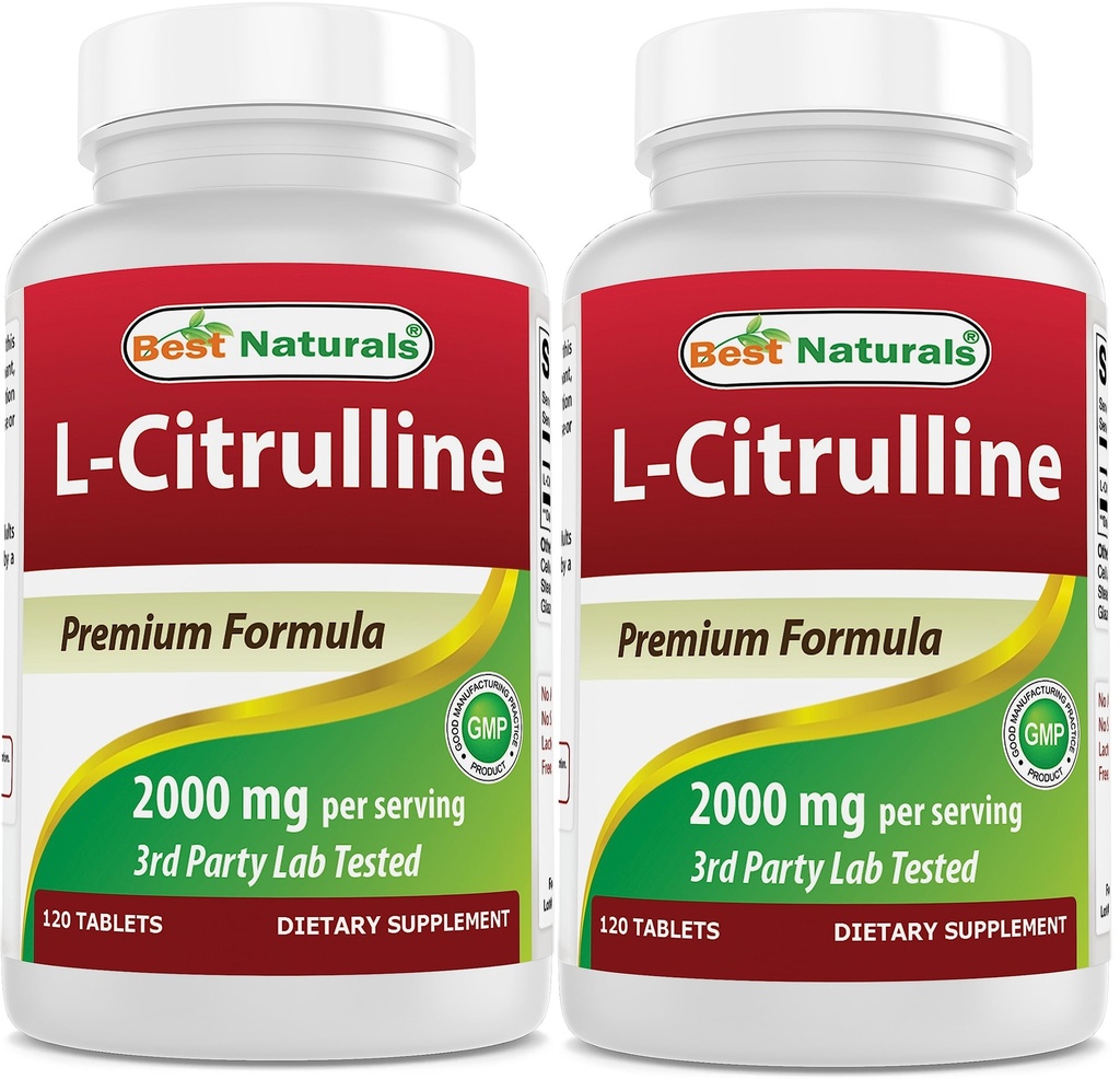 최고의 자연 L-Citrulline 2000mg/Serving - 비 GMO - 글루텐 무료 - 120 정제 (120 개)