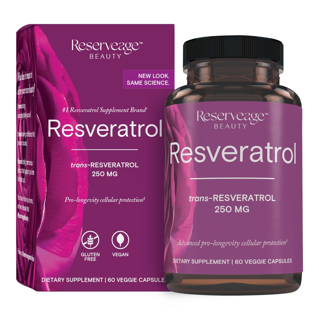 예비 품목 아름다움 Resveratrol 250 mg - 제일 Trans-Resveratrol - 세포 & 심장 건강을 위한 Vegan 산화 보충교재 - 원조 건강한 시효 & 면역력 - 60 식물성 캡슐