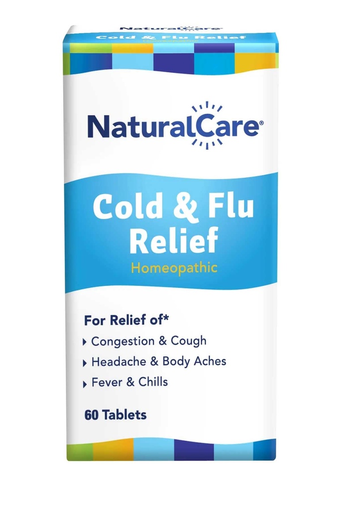 NaturalCare Cold & Flu Relief, Homeopathic Tablets, 60ct | 혼잡, 기침, 두통, Sore Throat, Runny Nose, Body Aches, Fever, Chills를 통해 지원 제공