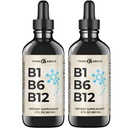 B1 B6 B12 비타민 액체 낙하 - Nerve, 에너지, 뇌 지원 보충교재 - 과일 같이 풍미 - Methylcobalamin, Thiamine, Pyridoxine (2)