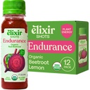 Elixir Shots, Endurance & Wellness Shot with Cold-Pressed 100 % 유기 성분, 사탕, 당근, 셀러리, 레몬, 설탕 추가 또는 인공 성분, 12 팩