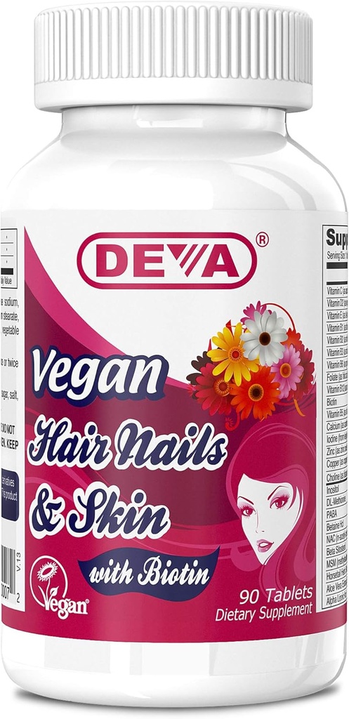 Deva - Vegan 헤어, 손톱 및 피부 90 탭