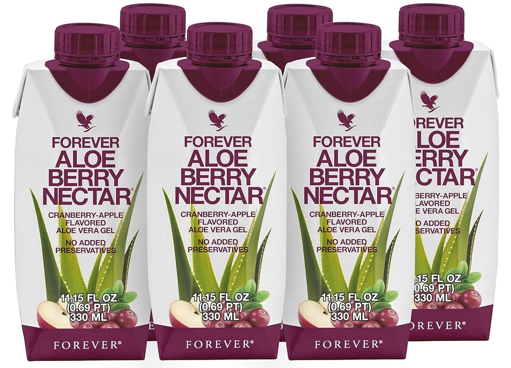 영원히 생활 - 알로에 Berry Nectar - 90.7% 크랜베리와 사과와 순수한 알로에 베라 젤 - 보존제 없음 - 330 ML (포장 6)