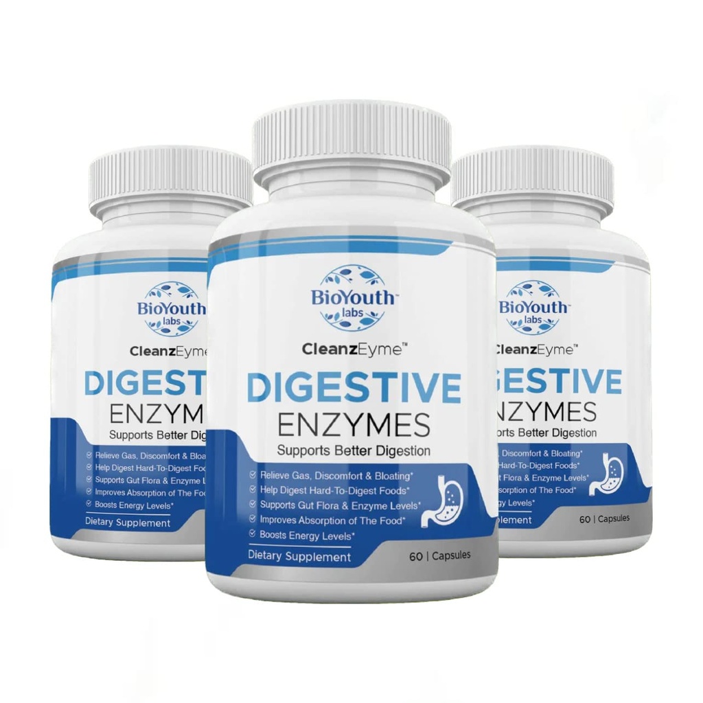 실험실 성인을 위한 자연적인 소화 효소 & Probiotic 보충교재, 180의 캡슐 - 소화를 위한 Digestive 효소 & 이점 Probiotic의 영양이 있는 혼합 & 소화 건강.