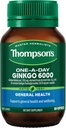 Thompson의 1 일 은행나무 6000mg 60의 캡슐
