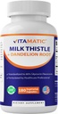 Vitamatic 우유 이틀 50:1 추출물 500mg의 Dandelion 뿌리 50:1 추출물 100mg의 180 채식주의자 캡슐, 비 GMO, 글루텐 자유로운