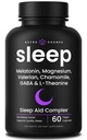 성인을 위한 NutraChamps 10-in-1 자연적인 잠 원조 - Melatonin, 레몬 Balm 1000mg, Chamomile 400mg, Valerian 뿌리 600mg, L Theanine, L Tryptophan, GABA, 마그네슘 잠 원조