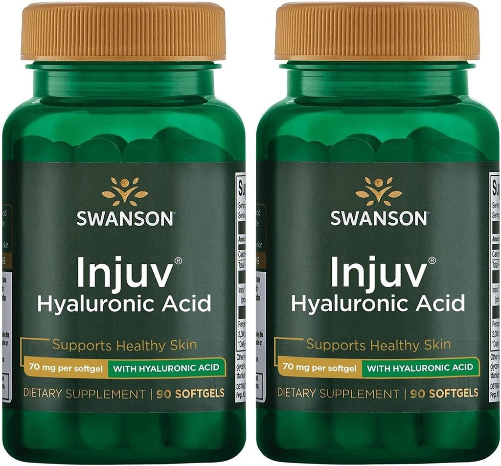 Swanson Injuv - 자연 피부 습기 유지 지원 - (90 Softgels, 140mg 각각) 2 팩