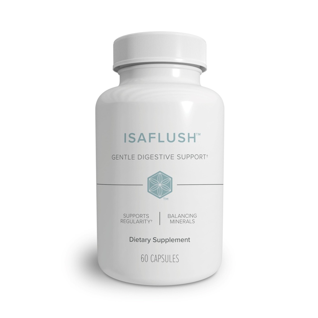 Isagenix IsaFlush - 균형 잡힌 무기물 Encouraging Regularity를 가진 Gentle 소화 지원 - Harsh Laxatives 없음 - 60의 캡슐