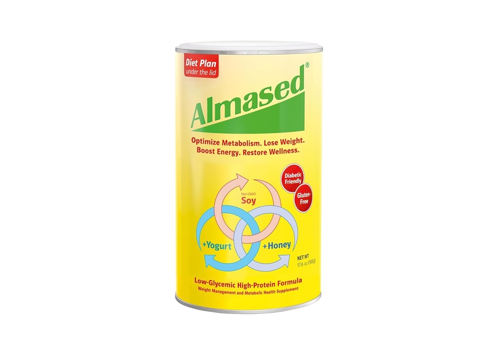 Almased 식사 보충 Shake - 낮은 Glycemic 높은 식물 기본적인 단백질 분말 영양 무게 건강 지원 보충교재 - 본래 풍미 - 17.6 oz (포장 3)