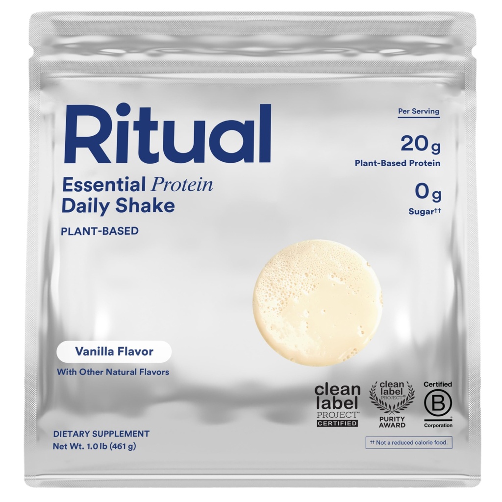 BCAA를 가진 Ritual Vegan 단백질 분말: 미국, 완전한 아미노산 단면도, 글루텐 자유로운, 설탕 자유로운, 낙농장, 바닐라, 1개 Lbs에 있는 재생농장에서 20g 유기 완두 단백질