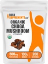 BulkSupplements.com 유기 Chaga 버섯 분말 - Chaga 버섯 보충, Superfood 보충 - Vegan & 글루텐 무료, 500mg 서빙 당, 100g (3.5 oz) (팩 1)