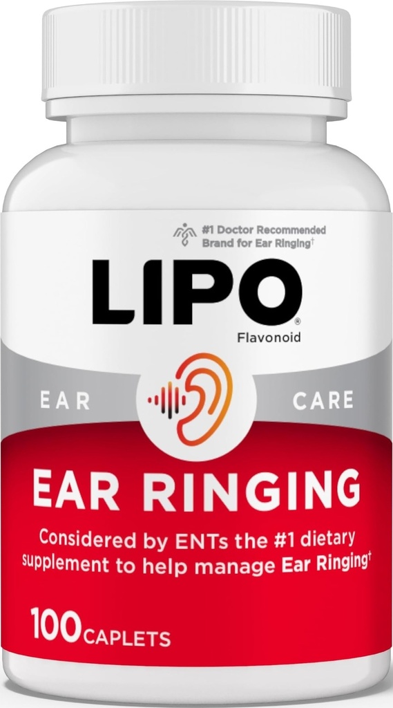 Lipo-Flavonoid Plus Tinnitus Relief - 반지 귀에 대한 의사 추천 - 비타민 C, B1, B2, B6, B12, & 칼슘과 임상 입증 레몬 Bioflavonoid Complex - 100 캡슐
