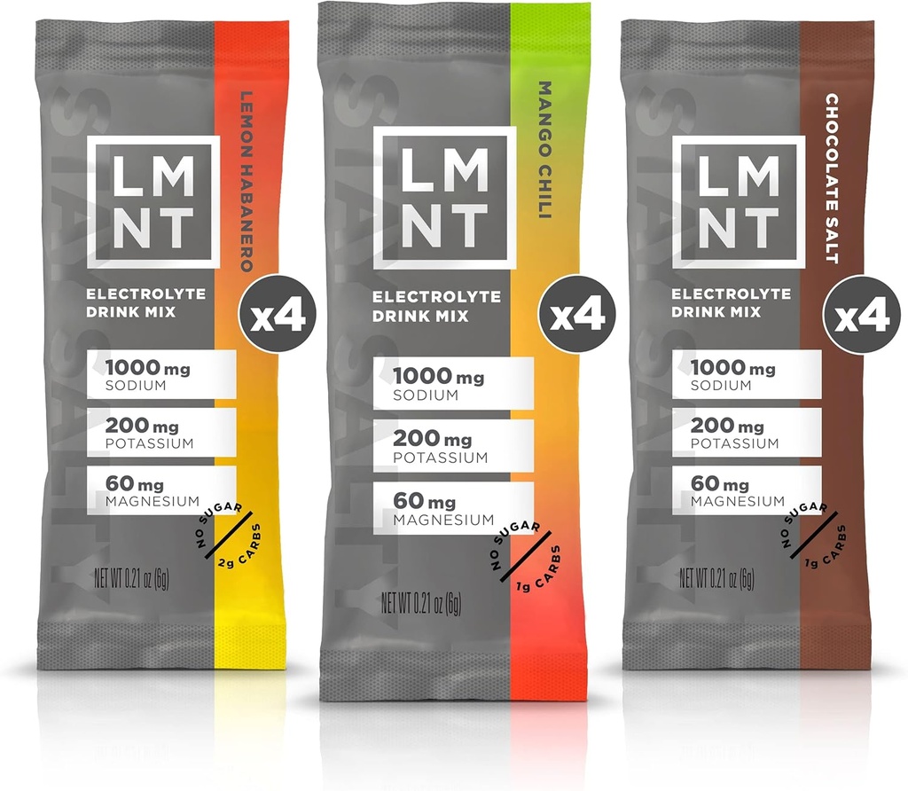 LMNT Keto Electrolyte Powder Packets | Paleo Hydration Drink Mix | 설탕, 인공 성분 없음 | Fiesta Pack | 12 스틱 팩