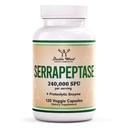 Serrapeptase 240,000 SPU 최대 효능 (120 Veggie 캡슐) Sinus, Respiratory 및 Joint Health (Non-GMO, Gluten Free, Vegetarian Safe)에 대한 Proteolytic 효소