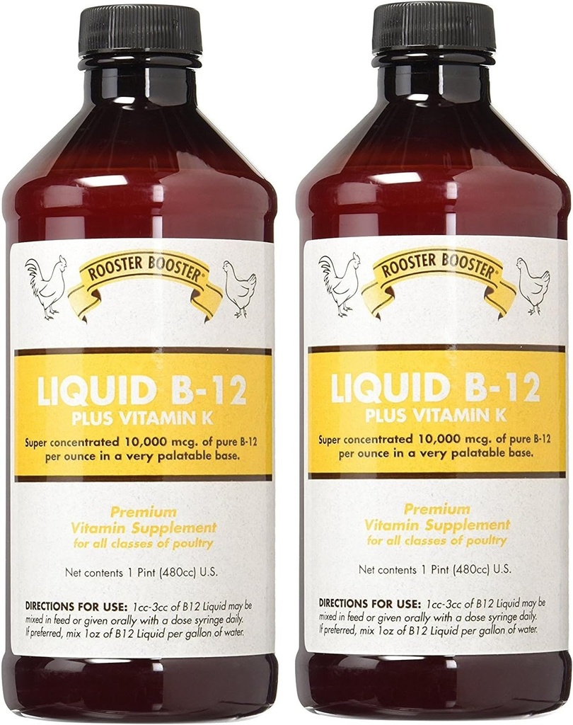 로스터 부스터 (2 팩) B-12 액체, 16-Ounce