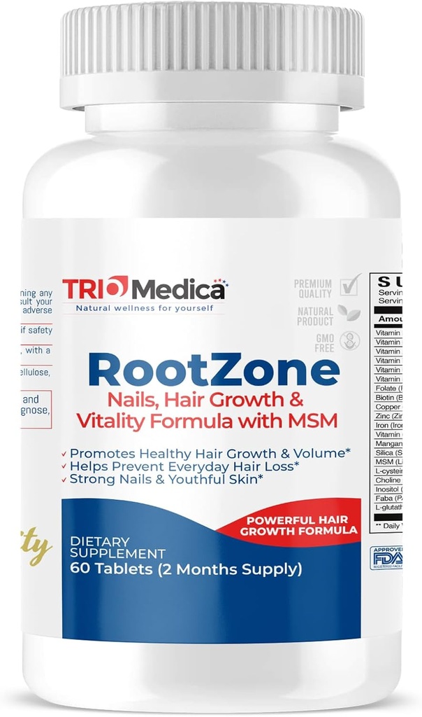 MSM 머리, 피부 & 못을 가진 RootZone, Biotin와 MSM를 포함하여 20의 성분 이상, 60의 정제
