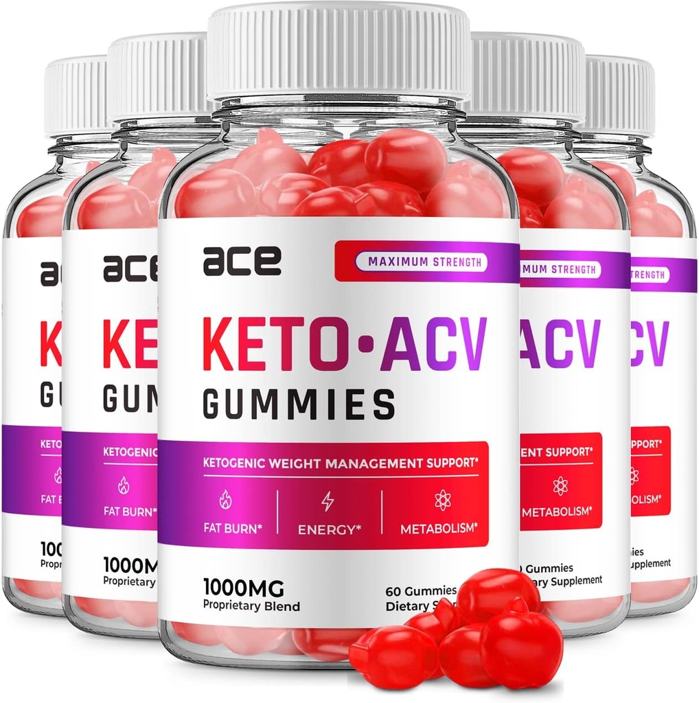 (5 팩) 에이스 Keto ACV Gummies - 고급 공식 에이스 Keto 플러스 ACV Gummies Apple Cider Vinegar 에이스 ACV, 무게 관리, 규정식 보충교재 리뷰 남자 여자 (300 Gummies)