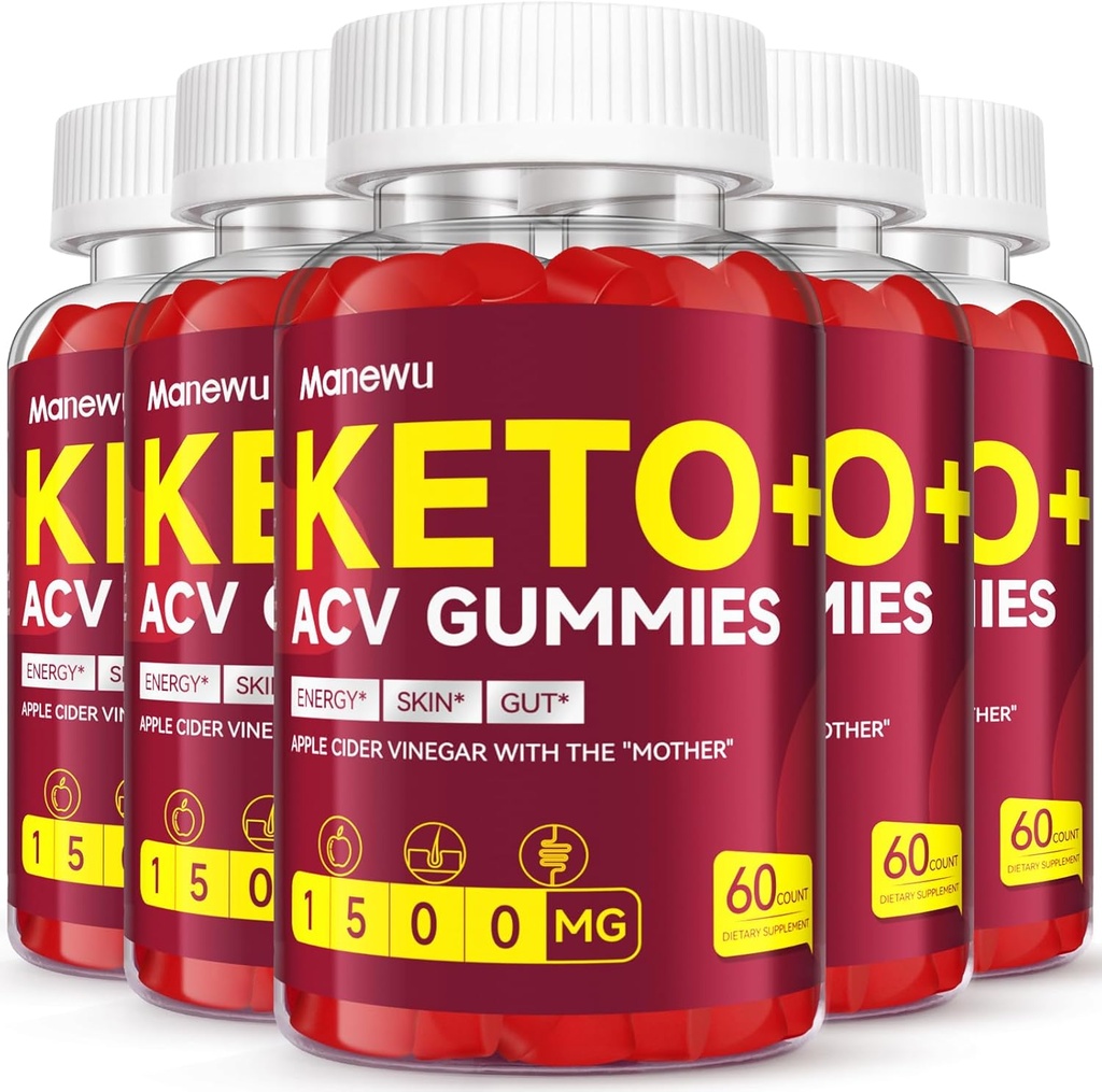 Keto ACV Gummies - 어머니가있는 1500mg Apple Cider Vinegar - Vegan, Non-GMO, Organic Apple Cider Vinegar Gummies, Detox & Cleanse, 5 팩