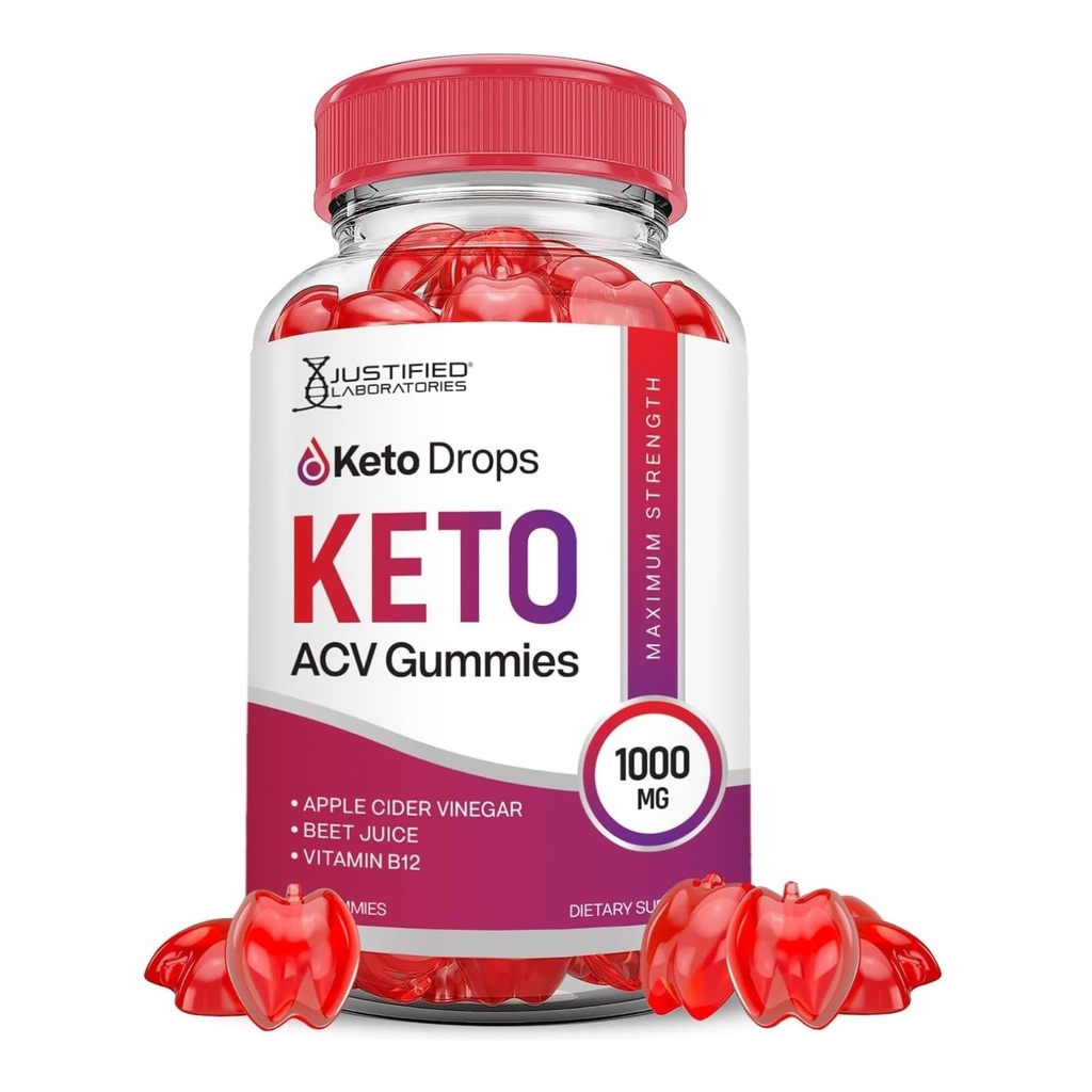 Justified Laboratories Keto Drops Keto ACV Gummies 고급 공식 1000MG Keto Drops Keto Gummies Apple Cider Vinegar Pomegranate Beet Juice Powder B12 Vegan Non GMO 60 거미