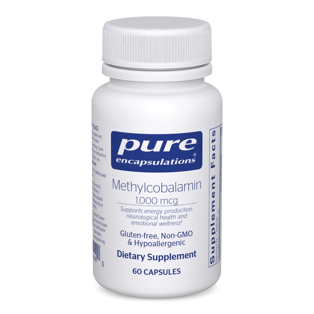 순수한 캡슐에 넣기 Methylcobalamin 1,000 mcg - 기억 & Nerve 건강에 비타민 B12 보충교재 - 프리미엄 비타민 B12 캡슐 - 60의 캡슐