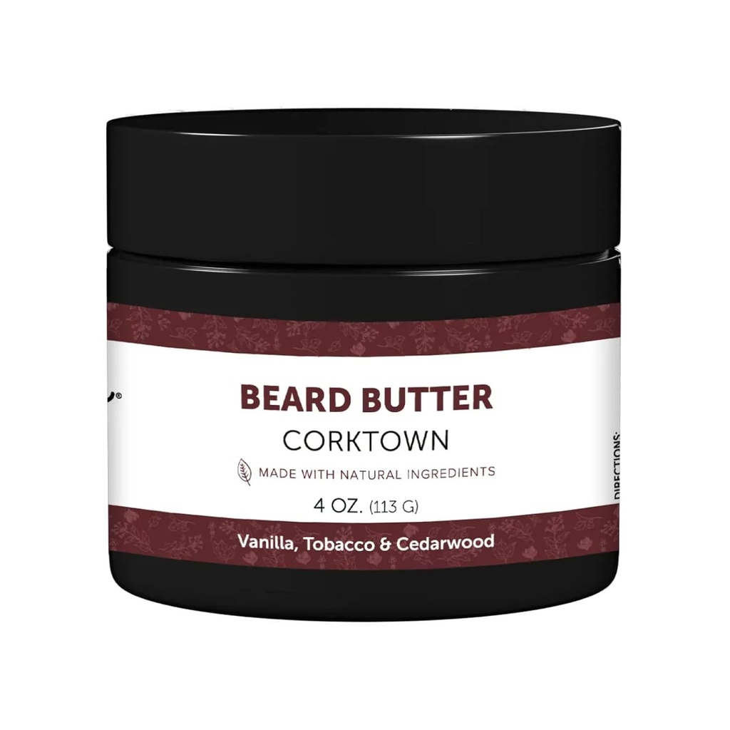 Detroit Grooming Co. Beard Butter for Men|소프트렌즈, 두껍게 & 수염과 사프플라워 오일 & 셔 버터 | 코르크타운 향기, 4oz